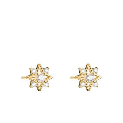 Midnight Sky Star Gold-Plated Metal & White Cubic Zirconia Stud Earrings - H2380-M01-14 - Thomas Sabo