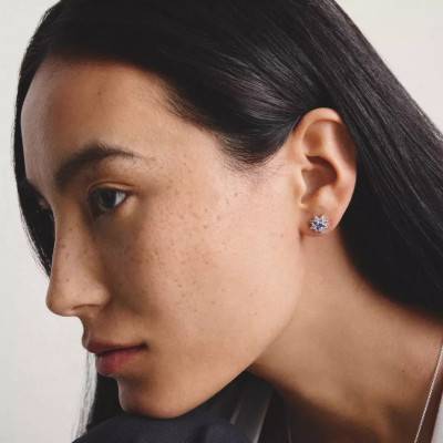 Boucles d'Oreilles Midnight Sky Étoile en Argent 925, Cristaux & Oxydes de Zirconium Bleus - H2380-166-1 - Thomas Sabo