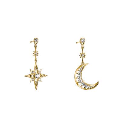 Boucles d'Oreilles Pendantes Midnight Sky en Métal Doré & Oxydes de Zirconium Blancs - H2379-M01-14 - Thomas Sabo