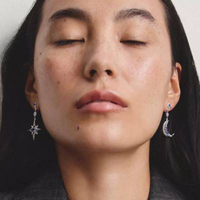 Boucles d'Oreilles Pendantes Midnight Sky en Argent 925, Cristaux & Oxydes de Zirconium - H2379-166-1 - Thomas Sabo