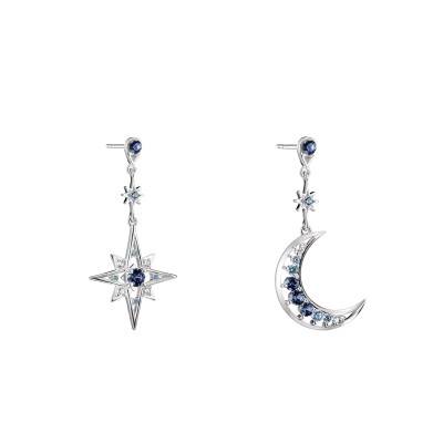 Midnight Sky 925 Silver, Crystals & Zirconia Drop Earrings - H2379-166-1 - Thomas Sabo