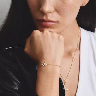Midnight Sky Gold Metal Bracelet with White Zirconium Oxides, 16 to 19 cm - A2246-M01-14 - Thomas Sabo