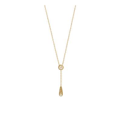 Collier Y Rond Ajouré en Or Jaune 750, Longueur 42 cm - Lucas Lucor