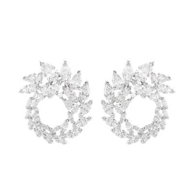 Mesmera Rhodium-Plated Metal & Zirconia Hoop Earrings - 5748008 - Swarovski