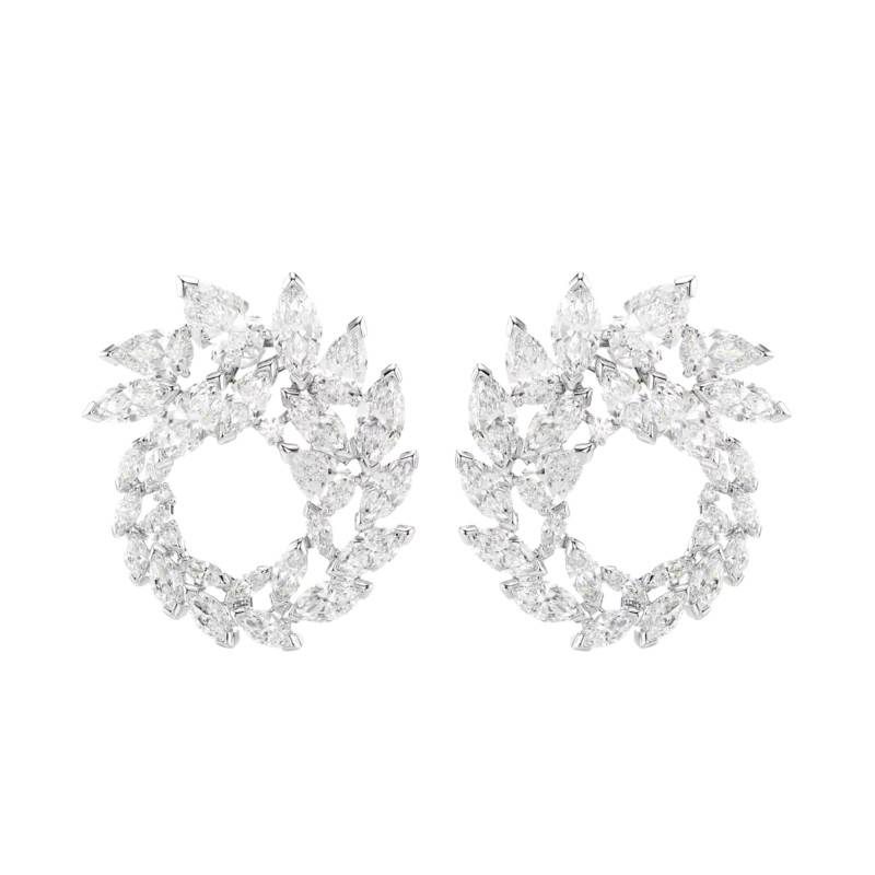 Boucles d'Oreilles Créoles Mesmera en Métal Rhodié & Oxydes de Zirconium - 5748008 - Swarovski