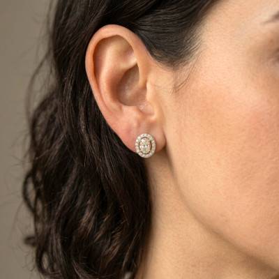 Boucles d'Oreilles Puces Diamants de Synthèse 1,20 ct en 2 Ors 750 - Diamond Lady
