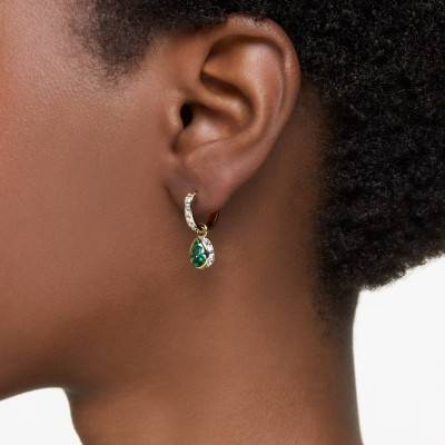 Boucles d'Oreilles Pendantes Poire Chroma en Métal Doré & Cristaux Bicolores - 5662922 - Swarovski