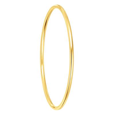 Bracelet Jonc Fil Rond en Or Jaune 375, Diamètre 65 mm, Largeur de 1,80 mm à 2,45 mm - Emanessence