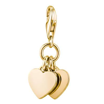 Gold-Tone Metal Double Hearts Charm Pendant - 0836-M01-39 - Thomas Sabo