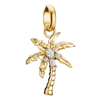 Gold-Tone Metal Palm Tree Charm Pendant & White Cubic Zirconia - Connect - CC1354-M01-14 - Thomas Sabo