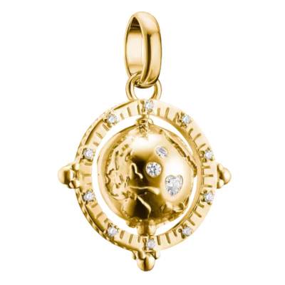 Gold-Tone Metal Globe Charm Pendant & Cubic Zirconia - Connect - CC1348-M01-14 - Thomas Sabo
