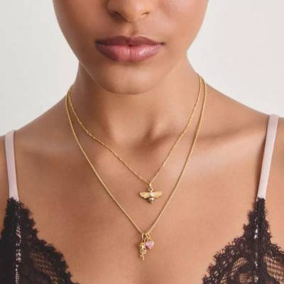 Gold-Toned Metal & January Birthstone Charm Pendant - Connect - CC1329-M01-9 - Thomas Sabo