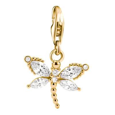 Gold-Tone Metal & Cubic Zirconia Dragonfly Charm Pendant -1872-M01-14 - Thomas Sabo