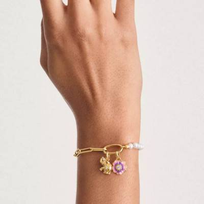 Gold-Toned Metal & Cubic Zirconia Elephant Charm Pendant - Connect - CC1327-M05-14 - Thomas Sabo