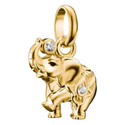 Pendentif Charm Élephant en Métal Doré & Oxydes de Zirconium - Connect - CC1327-M05-14 - Thomas Sabo