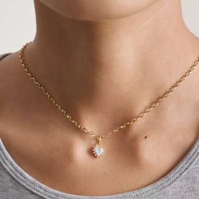 Pendentif Charm Cœur en Métal Doré & Oxydes de Zirconium - Connect - CC1279-M01-14 - Thomas Sabo