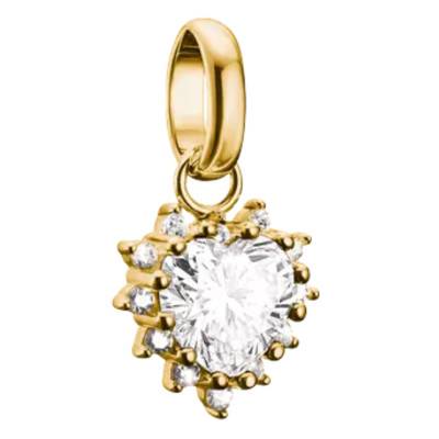 Pendentif Charm Cœur en Métal Doré & Oxydes de Zirconium - Connect - CC1279-M01-14 - Thomas Sabo