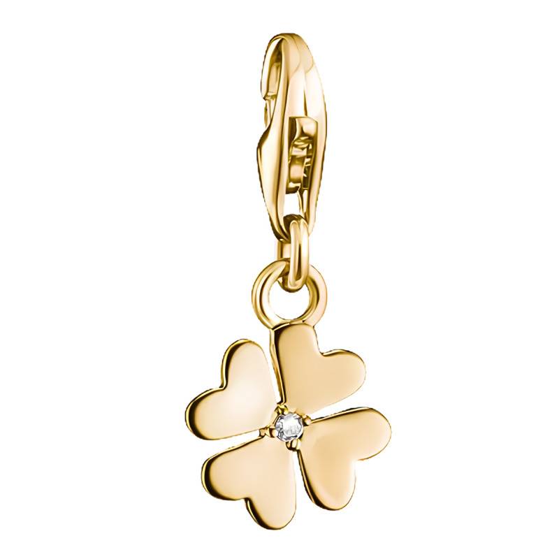 Gold-Plated Metal & Cubic Zirconia Clover Charm Pendant - 2248-M01-14 - Thomas Sabo