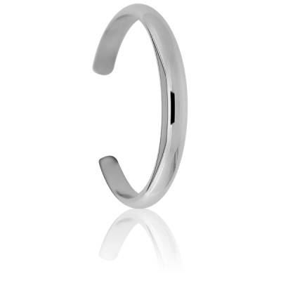 925 Silver Open Half-Bangle Bracelet, Length 55 mm, Width 10 mm - Artemis