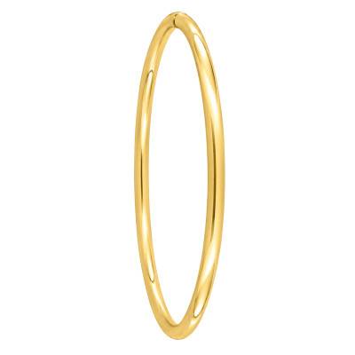 Bracelet Jonc Creux en Or Jaune 375, Diamètre 60 mm, Largeur de 2 mm à 4 mm - Emanessence