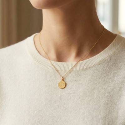 Occitan Cross Pendant in 375 Yellow Gold, Diameter 15 mm - Emanessence