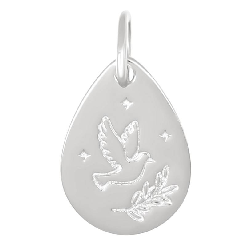 Médaille Colombe en Argent 925, Dimension 16 x 11,5 mm - Lumiosa