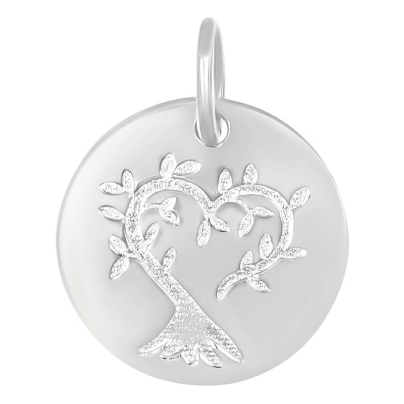 Tree of Life Heart 925 Silver Pendant, 15 mm Diameter - Lumiosa