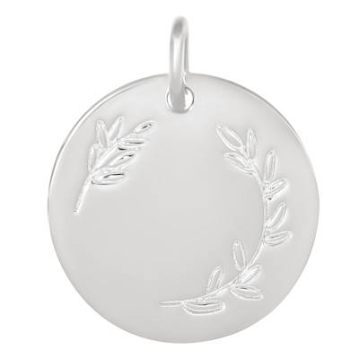 Médaille Lauriers en Argent 925, Diamètre 17 mm - Lumiosa
