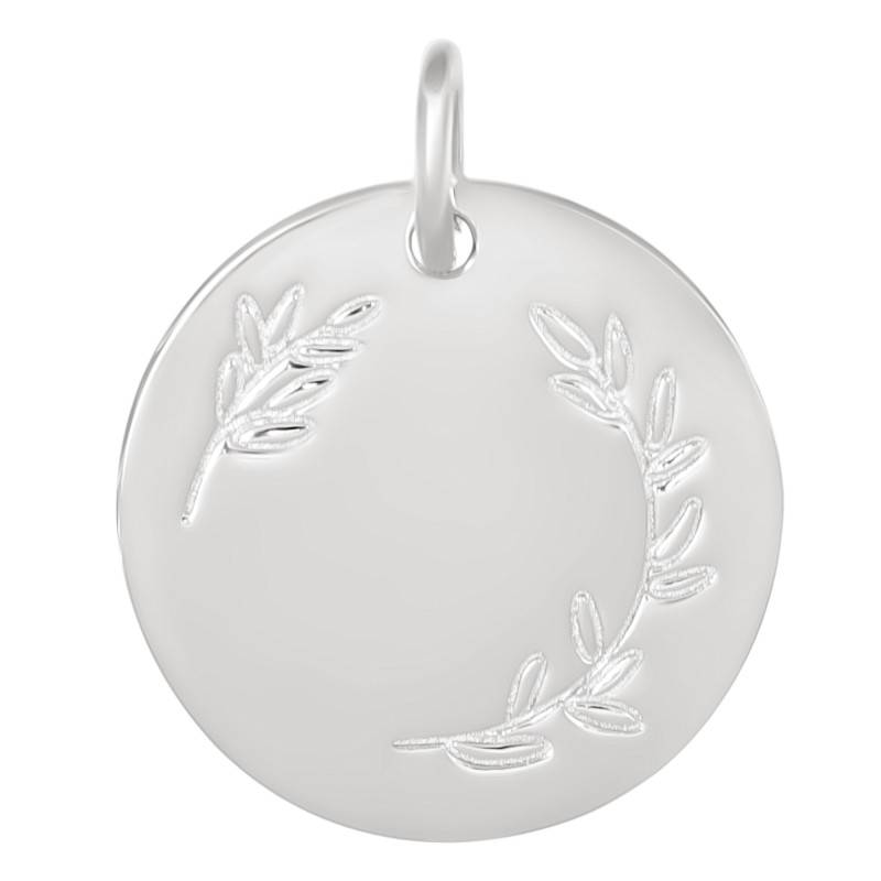 Médaille Lauriers en Argent 925, Diamètre 17 mm - Lumiosa