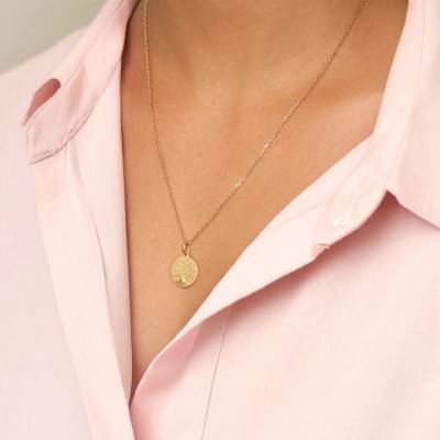 Médaille Arbre de Vie Or Jaune 750, Diamètre 16 mm ou 18 mm - Lumiosa