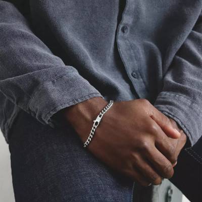 Rebel Steel Stainless Steel Curb Chain Bracelet, 7,00 mm Thick, 18 cm, 20 cm or 22 cm Long - A2251-S01-53 - Thomas Sabo