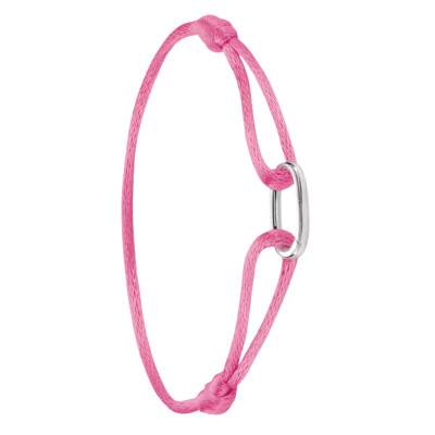 Connect Adjustable Pink Textile and Silver-Plated Bracelet - C1210-M04-9-L24V - Thomas Sabo
