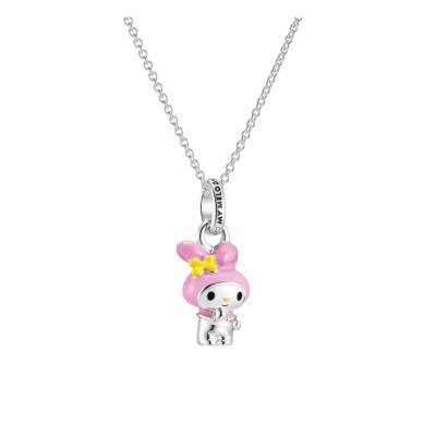 Hello Kitty My Melody Silver-Plated and Enamel Necklace, Adjustable from 40 cm - KE2418-M06-9-L45v - Thomas Sabo