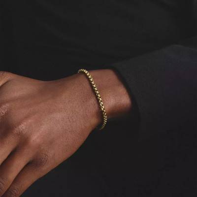 Rebel Steel Gold-Tone Steel Box Chain Bracelet, 4,00 mm Thick, 16 cm, 18 cm or 20 cm - A2250-S02-39 - Thomas Sabo