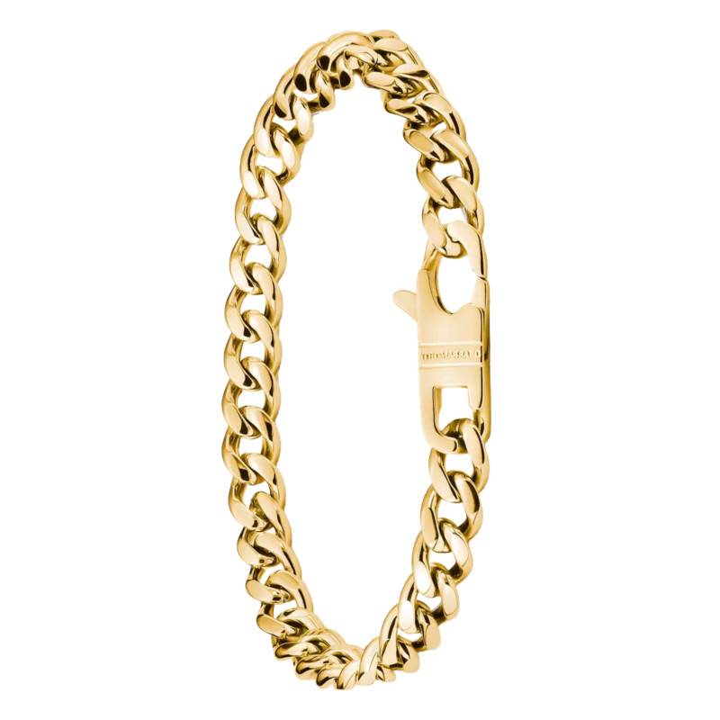 Rebel Steel Gold-Tone Steel Curb Chain Bracelet, 7,00 mm Thick, 16 cm, 18 cm or 20 cm Long - A2251-S02-39 - Thomas Sabo