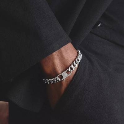 Rebel Steel Stainless Steel Curb Chain Bracelet, 9,00 mm Thick, 18 cm, 19,50 cm or 22 cm Long - A2252-S01-53 - Thomas Sabo