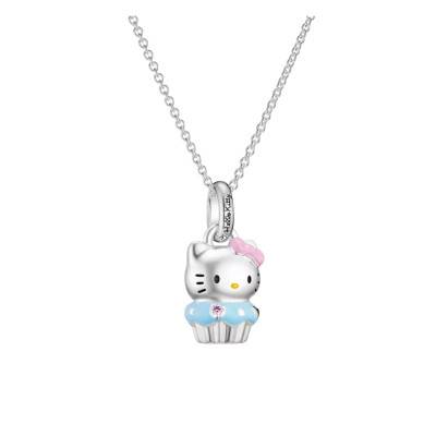 Hello Kitty Muffin Silver-Plated and Enamel Necklace, Adjustable 40 cm Length - KE2416-M06-7-L45v - Thomas Sabo