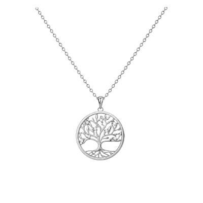 Collier Arbre de Vie en Argent 925 & Oxydes de Zirconium, Longueur 42 cm Ajustable - Artemis