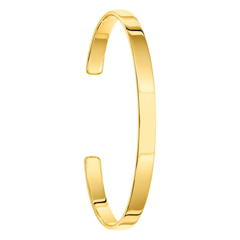 Flat Open Gold-Plated Bangle, 46 x 58 mm, 5 mm Wide - Naïades