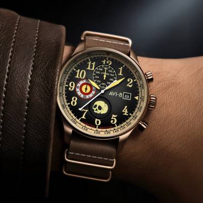 Montre Hawker Hurricane Classic Chronograph 1924US MR Skelly Limited Edition AV-4158-01 - Avi-8