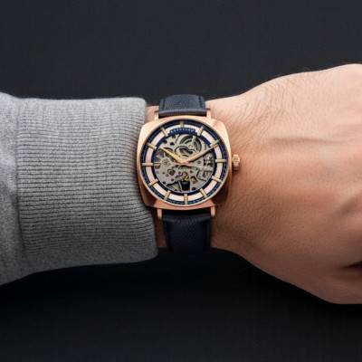 Montre City Of London Moorgate Skeleton Automatic Satin Bronze ES-8319-04 - Thomas Earnshaw