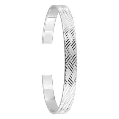Bracelet Jonc Ouvert Plat en Argent 925, Dimensions 53 x 67 mm - Artemis