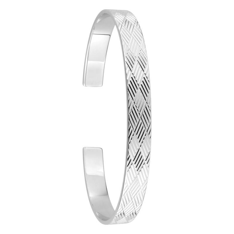925 Silver Flat Open Cuff Bracelet, 53 x 67 mm - Artemis
