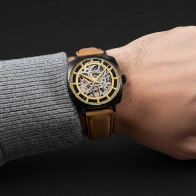 Montre City Of London Moorgate Skeleton Automatic Charcoal Bridge ES-8319-05 - Thomas Earnshaw