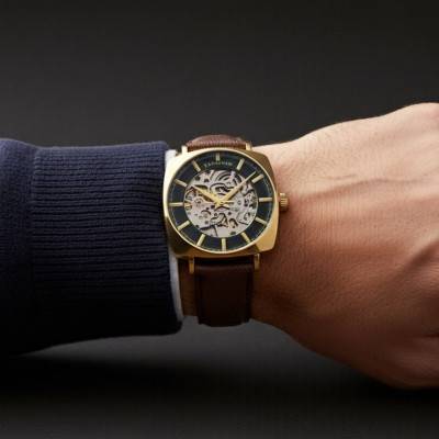 City Of London Moorgate Skeleton Automatic Rustic Shine Watch ES-8319-03 - Thomas Earnshaw