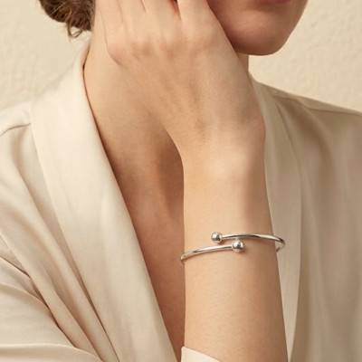 Bracelet Jonc Flexible Boules en Argent 925 - Artemis