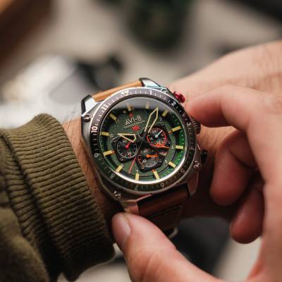 Hawker Hunter Dual Time Chronograph AV-4100-01 Wall Clock - Avi-8