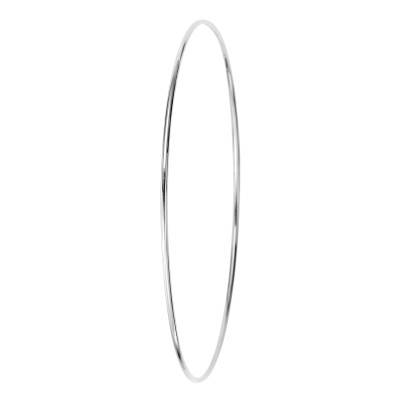 Round Wire 925 Silver Bangle Bracelet, 60 mm to 70 mm Diameter, 2 mm Width - Artemis