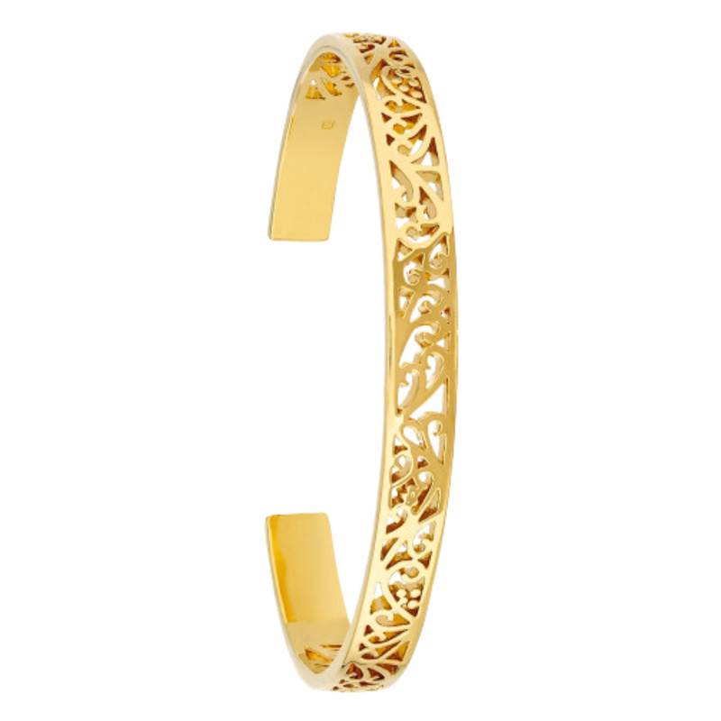 Bracelet Jonc Motif Arabesque en Plaqué Or - Naïades