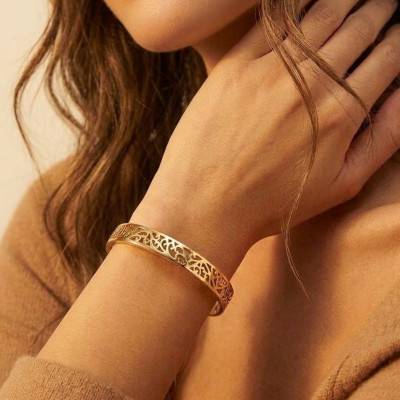 Bracelet Jonc Motif Arabesque en Plaqué Or - Naïades